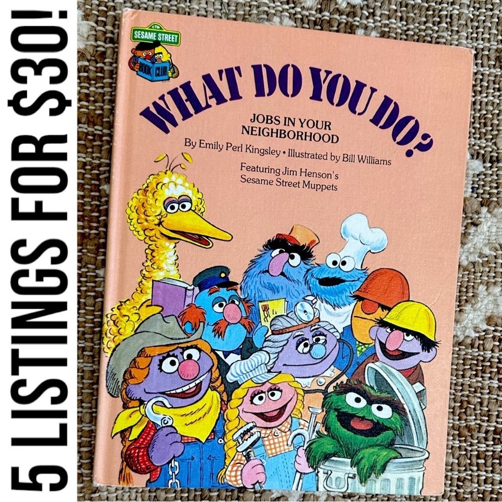 Vintage Children’s Book Sesame Street 'What Do You Do?' vintage children’s Kids